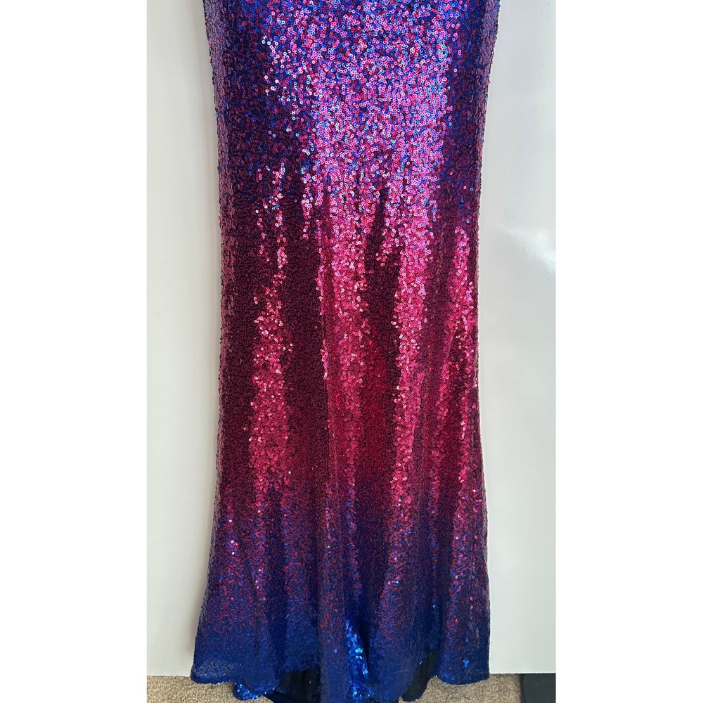 Shein Belle Sequin Gown Blue/Pink Formal Prom‎ XS Party Fairy Whimsical - Picture 7 of 11